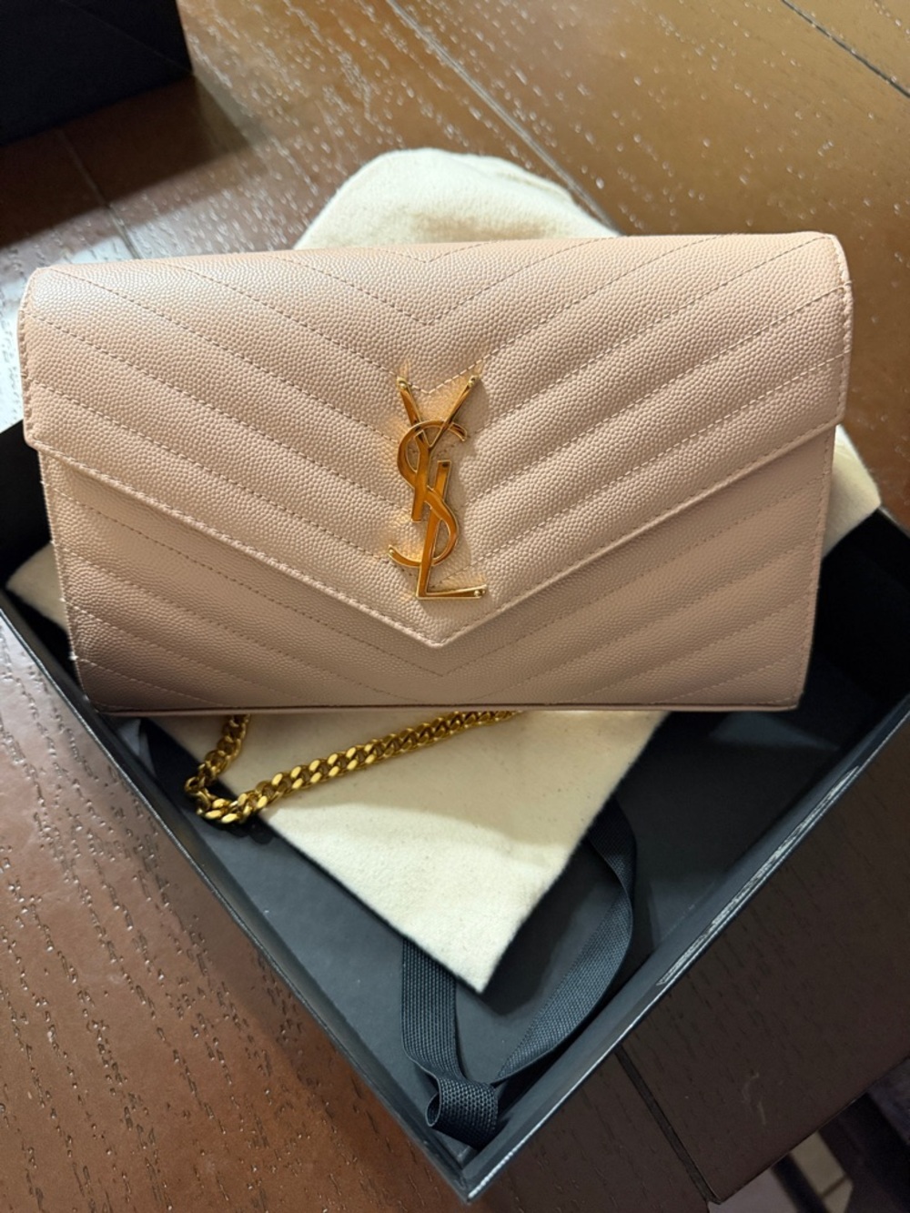 Saint Laurent Navy Blue Retail Bag with White Logo - Picture 4 of 8